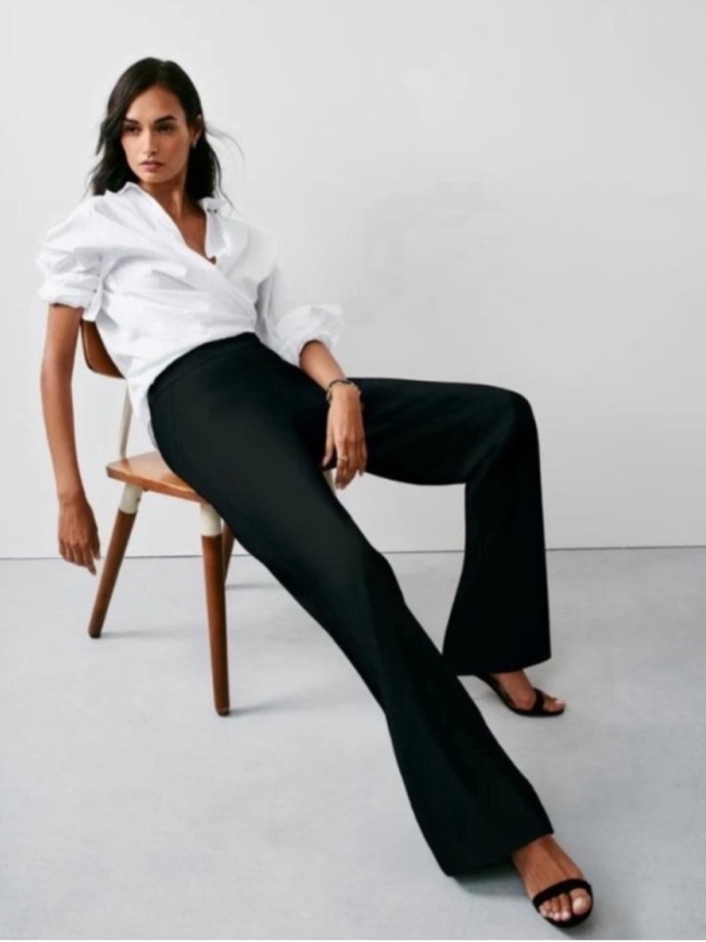 Spanx Trousers Perfect Pant Ponte Wide Leg SpanxSmooth in Black